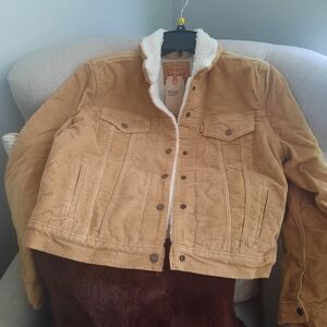 Levi's Tan Corduroy Jacket with White Sherpa Lining